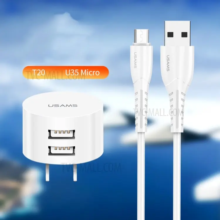 KIT DE CARGADOR USAMS TRAVEL  2.1A Micro 