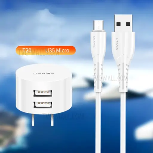 KIT DE CARGADOR USAMS TRAVEL  2.1A Micro 